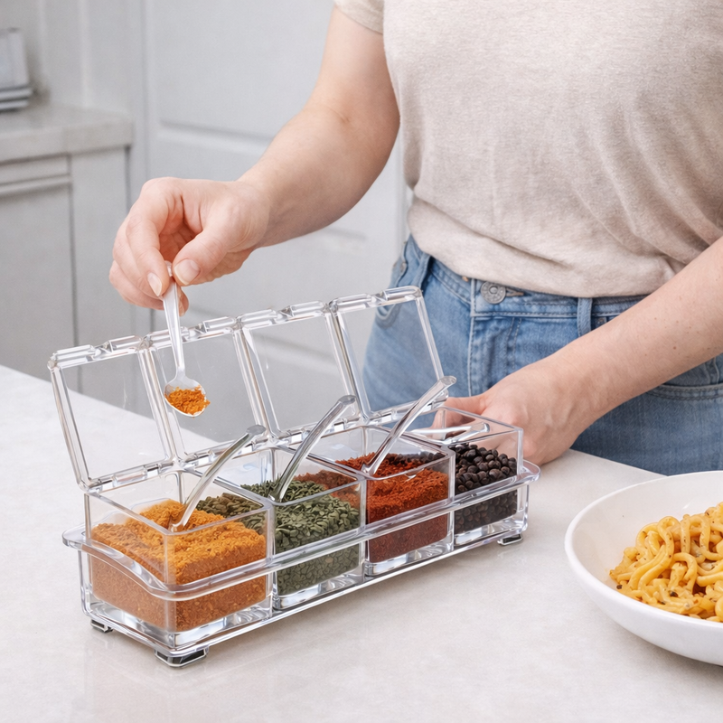 Porta Temperos Acrílico Essencial