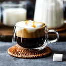 Kit 2 Xícaras Vidro Duplo com Bambu