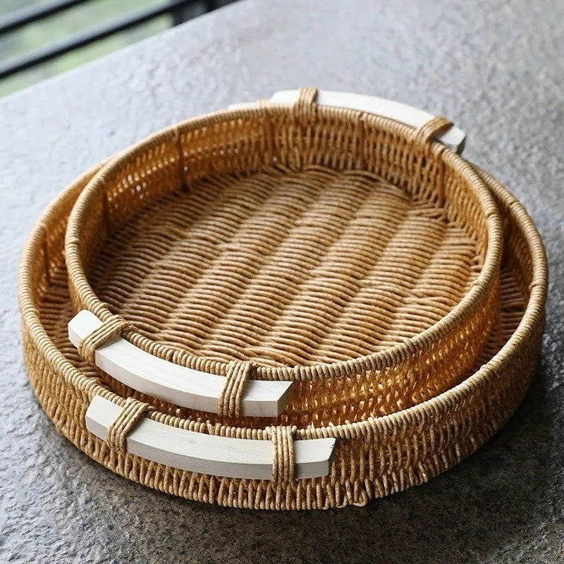 Bandeja Redonda em Rattan