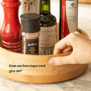 Bandeja Giratória Alta em Bambu