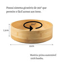 Bandeja Giratória Alta em Bambu